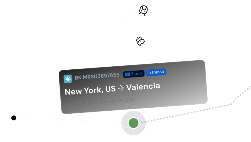 Qubictron Container Tracking: Maersk booking in transit from New York to Valencia